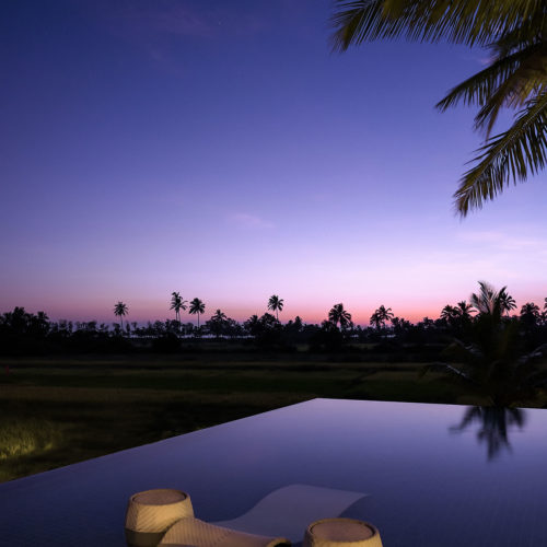 View of infinity pool at alila diwa resorts