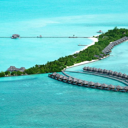 Ariel view of Taj Exotica Resort and Spa, Maldives