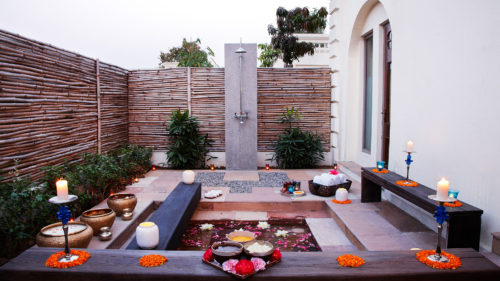 Outdoor area at Taj Nadesar Palace