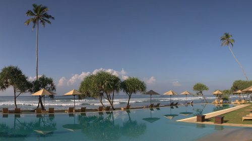 Pool and ocean views at The Fortress Hotel