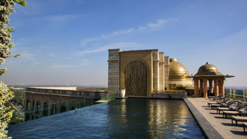 The Leela Palace rooftop pool in New Delhi