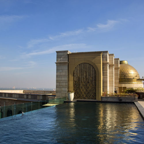 The Leela Palace rooftop pool in New Delhi