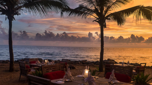 Dinner on the beach at Vivanta by Taj, Kovalam