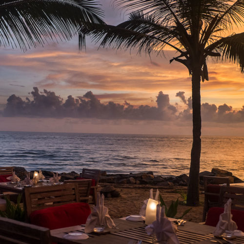 Dinner on the beach at Vivanta by Taj, Kovalam