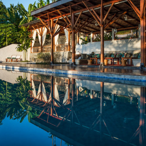 Reflection on the pool of jalakara-andaman-islands