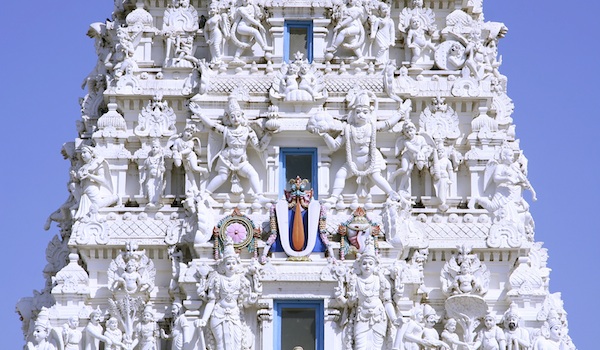 ancient hindu temple in pushkar, india