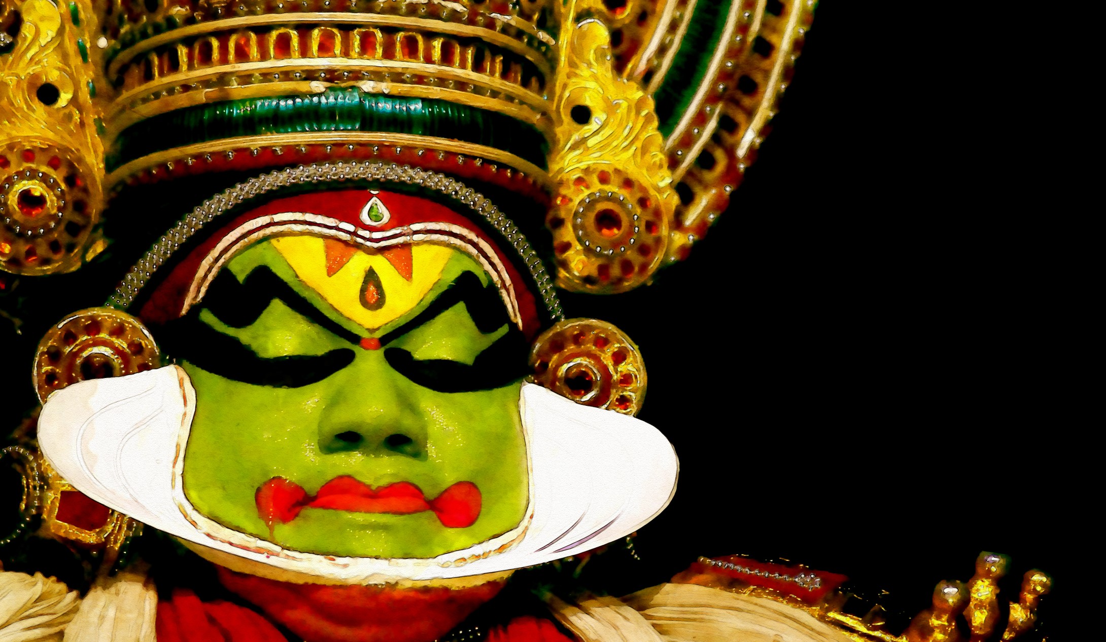 India Itinerary | Kathakali_credit Aapthamithra_iStock_Thinkstock - http___www.thinkstockphotos.co.uk_image_stock-photo-the-face-painted-dancer_472973442