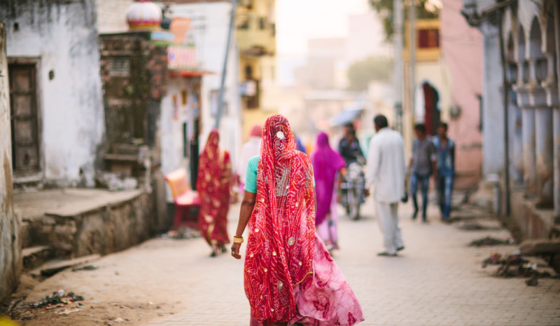 Crafts in Karnataka - red sari 