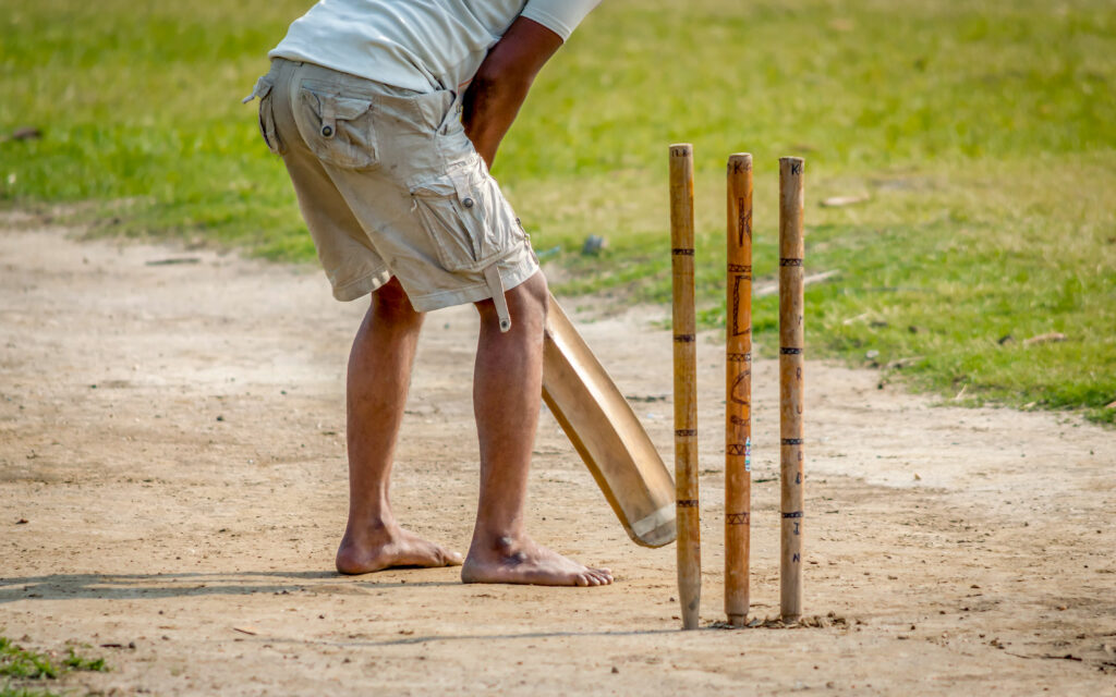 Local playing cricket in India