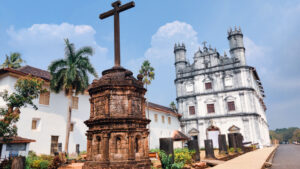 A whitewashed church in Goa