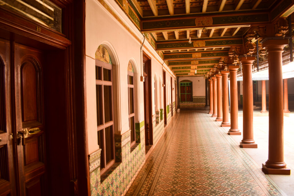 Chettinad Mansions in Kanadukathan in Tamil Nadu in India