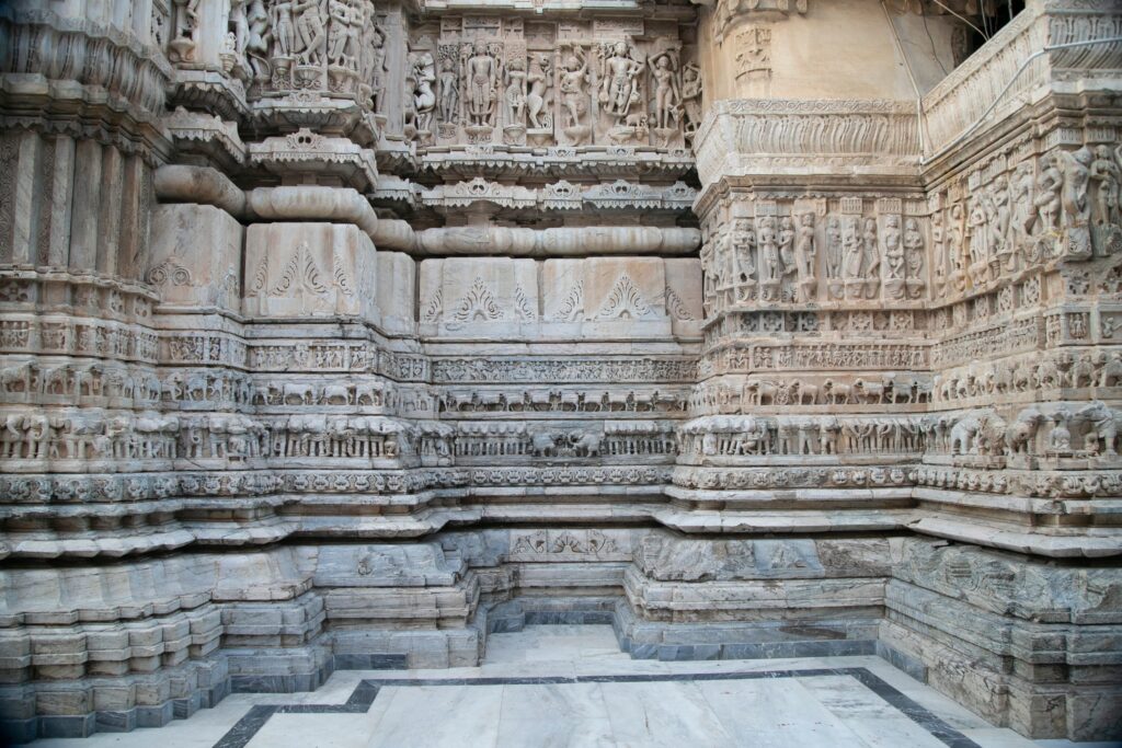 Jagdish Temple Walls In Udaipur, Rajasthan, India