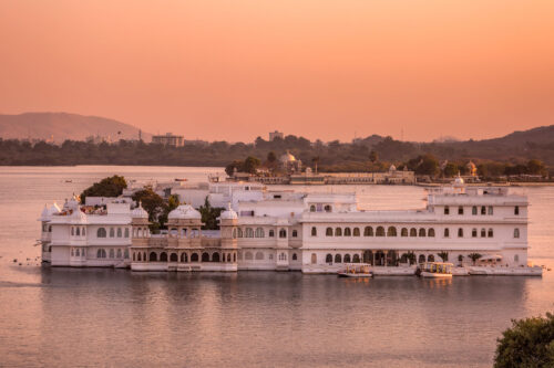 Taj Lake Palace on Lake Pichola in Udaipur, Rajasthan, India